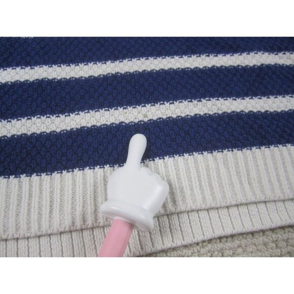 Old Navy Sweater Womens XXL 2XL White Blue Striped Casual Pullover Sweatshirt‎ - Picture 3 of 9